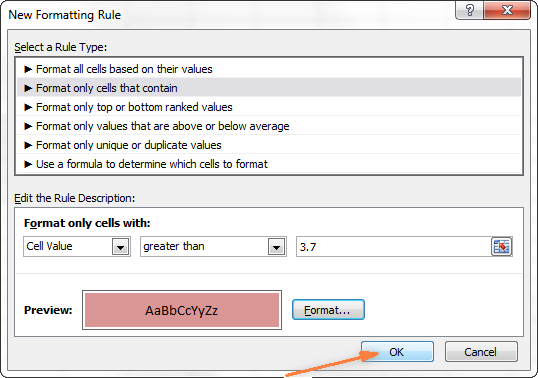 2 ways to change cell fill color in Excel based on their values