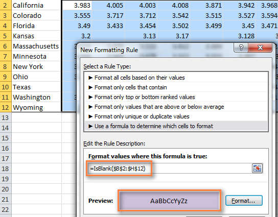 Excel-en gelaxka betetzeko kolorea aldatzeko 2 modu beren balioetan oinarrituta