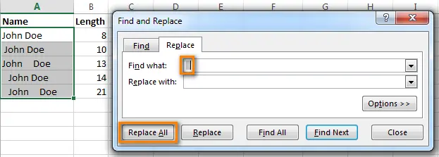 2 Ways to Remove Spaces Between Words or Numbers in Excel Cells