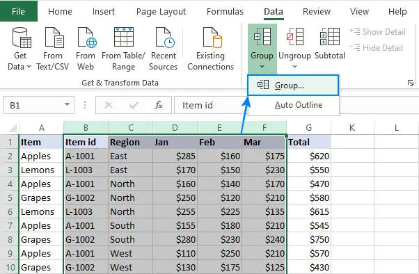 3 Möglichkeiten zum Ausblenden von Spalten in einer Excel-Tabelle