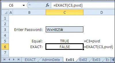 30 Excel Functions in 30 Days: Day One &#8211; EXACT