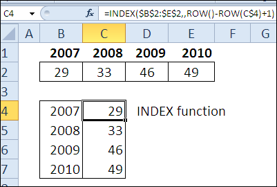 30 Excel functions in 30 days: TRANSPOSE