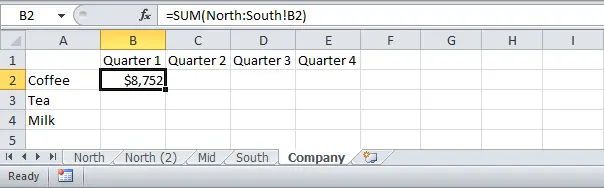 3D link in Excel