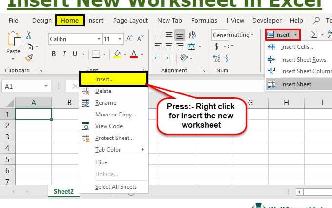 Excel-ში ახალი ფურცლის დამატების 4 გზა