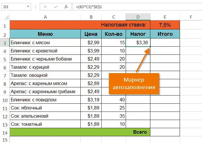 Absolute references in Excel