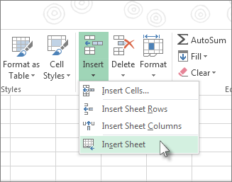 Додавање нов лист во Excel