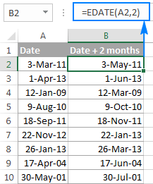 Adding and subtracting days, weeks, months and years in Excel