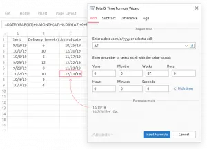 Adding and subtracting days, weeks, months and years in Excel