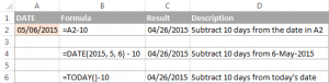 Adding and subtracting days, weeks, months and years in Excel