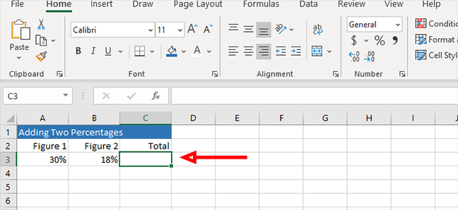 Adding percentages to a number in Excel