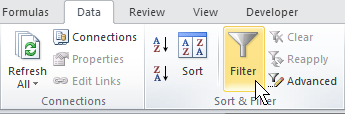 Advanced filter in Excel