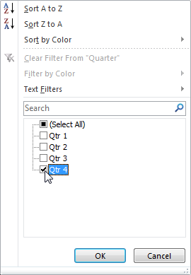 Advanced filter in Excel