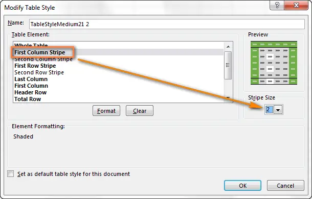 Alternating Rows and Columns in Excel