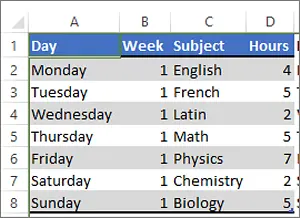 Alternating Rows and Columns in Excel