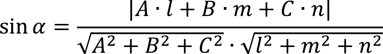 Angle between line and plane