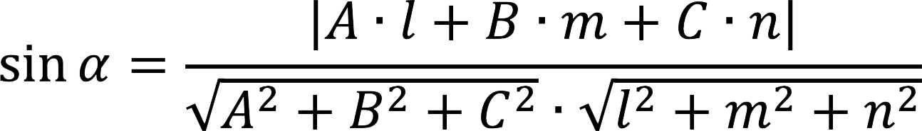Angle between line and plane