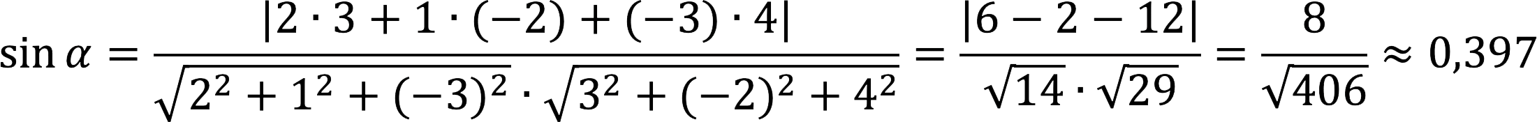 Angle between line and plane