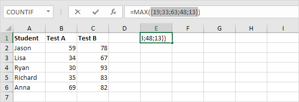 Array formulas