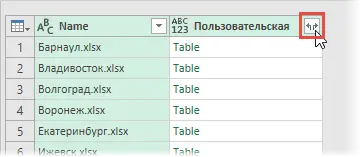 Assembling tables from different Excel files with Power Query