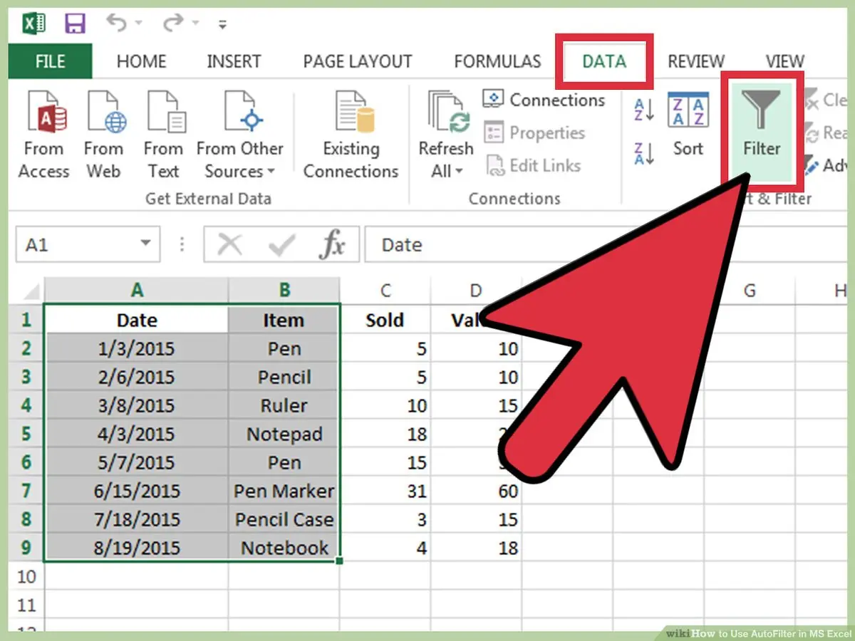 AutoFilter function in Excel. Application and setting