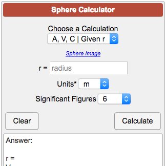 Ball Volume Calculator