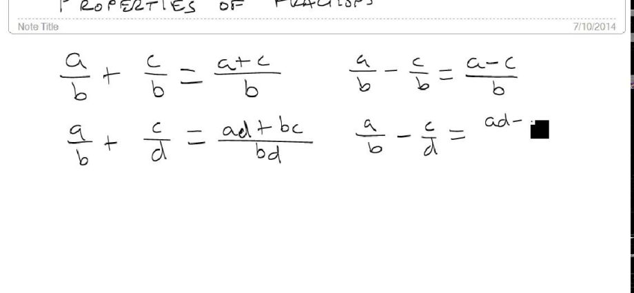 Basic property of a fraction