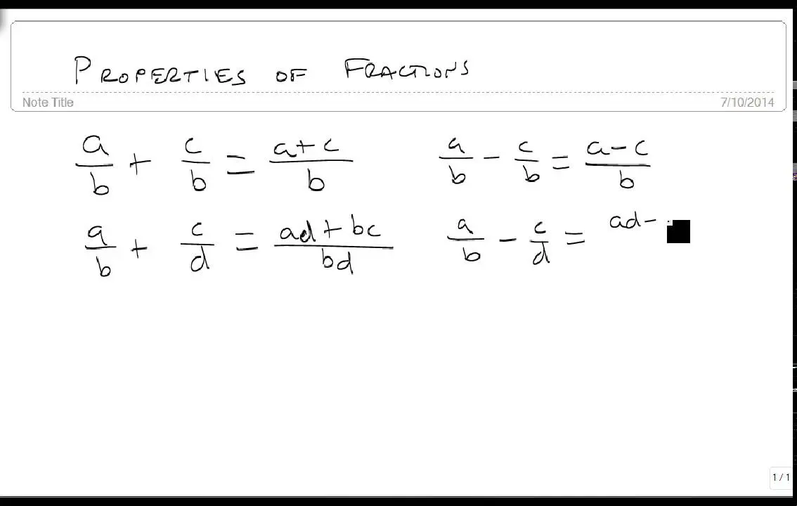 Basic property of a fraction