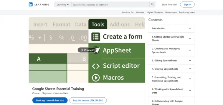 Best Excel/Google Sheets Online Courses in 2022