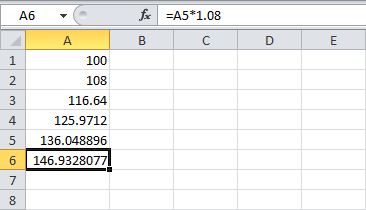 Calculating Compound Interest in Excel