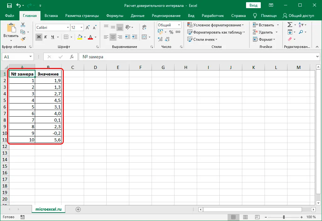 Calculating Confidence Interval in Excel