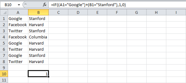 Calculation with the criterion OR in Excel