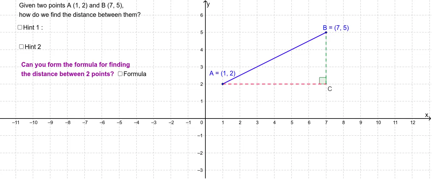 Calculator for calculating the distance between points (length of the segment)