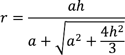 Calculator for calculating the radius of a ball (sphere) inscribed in a pyramid