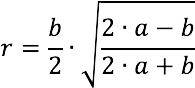 Calculator for calculating the radius of a circle inscribed in a triangle