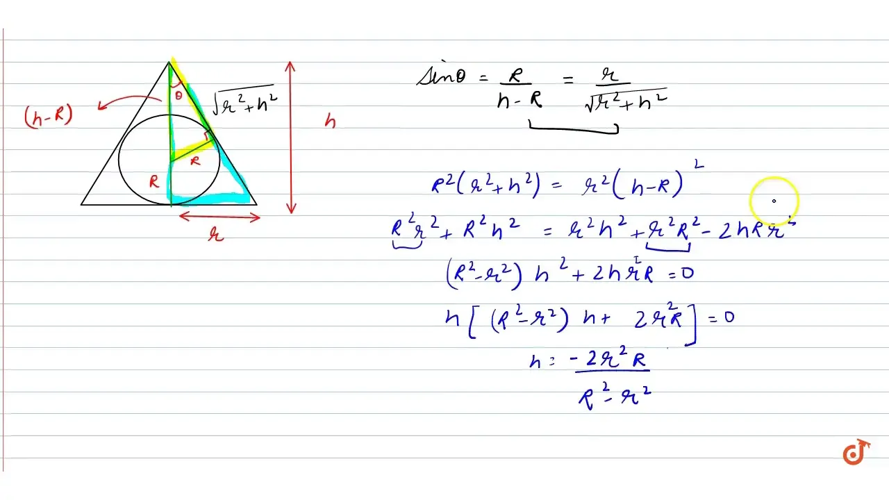 Calculator for calculating the radius of a sphere (ball) circumscribed about a cone