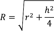 Calculator for calculating the radius of a sphere (ball) circumscribed about a cylinder