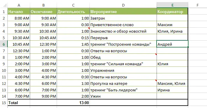 Cell comments in Excel