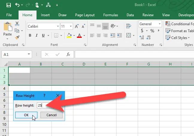 Change column width and row height in Excel