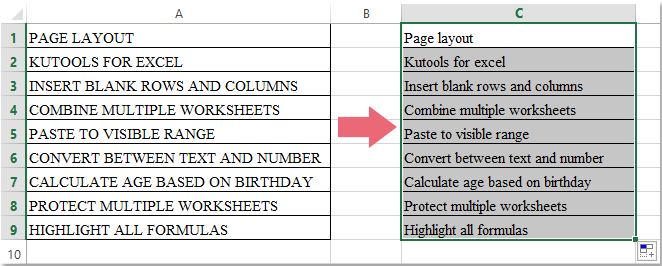 在Excel中将第一个小写字母更改为大写
