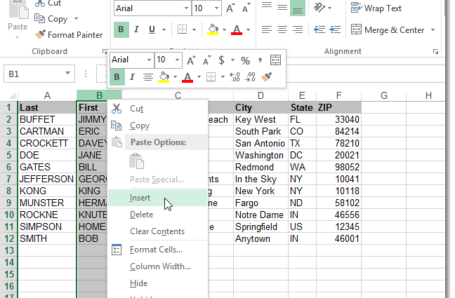 Changing case in Excel