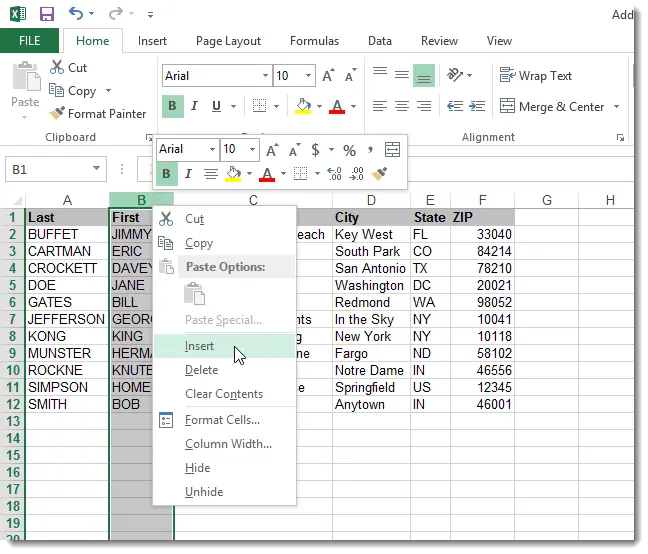 Changing case in Excel