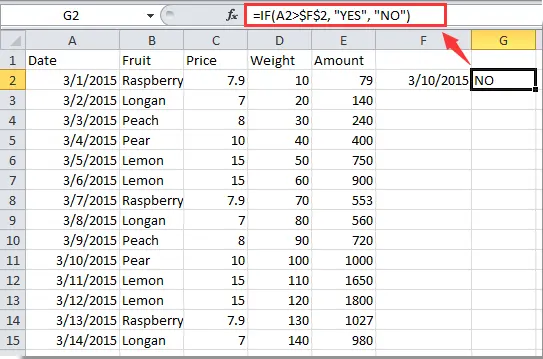 Comparing dates in Excel