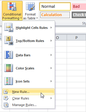 Comparing two lists in Excel using conditional formatting