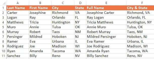 CONCATENATE function in Excel - usage guide with examples