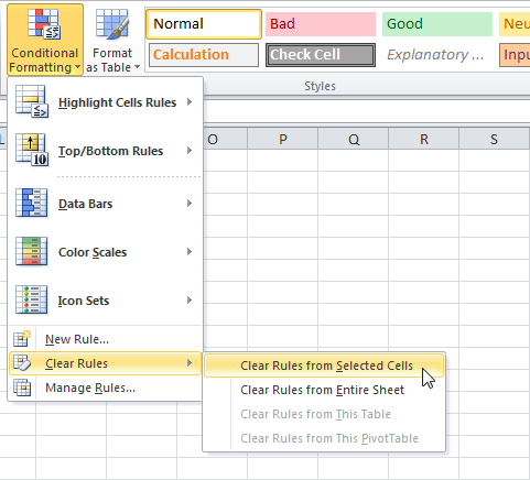 Conditional Formatting in Excel