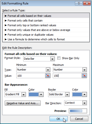 Conditional Formatting in Excel: Bar Charts