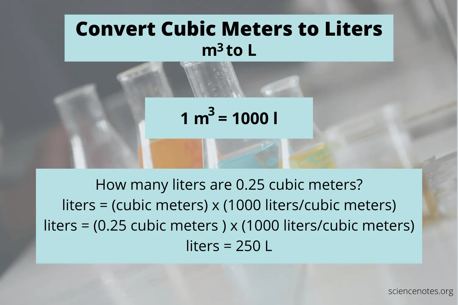 Convert cubic meters (m3) to liters (l)