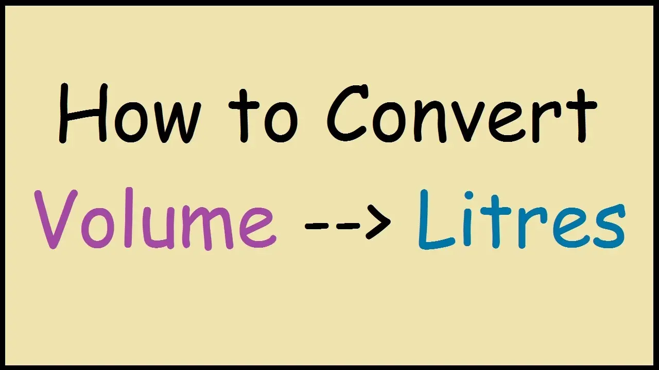 Convert cubic volume units to liters (l)