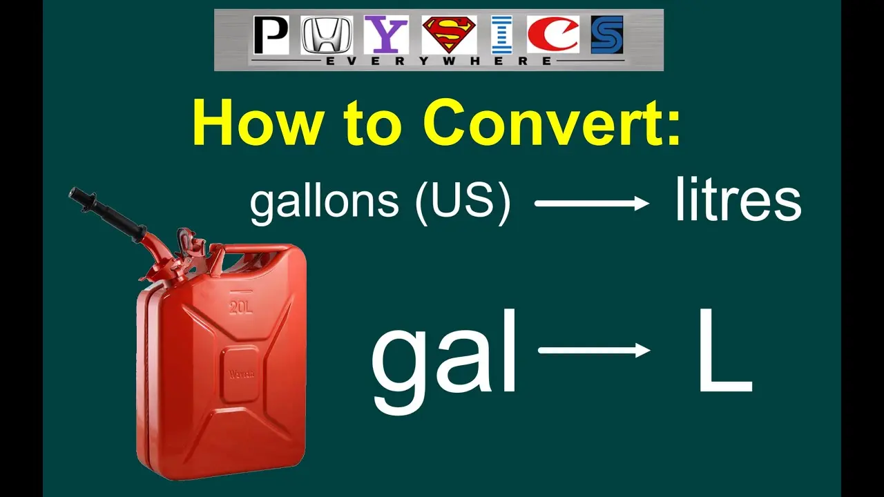 Convert gallons to liters (l)