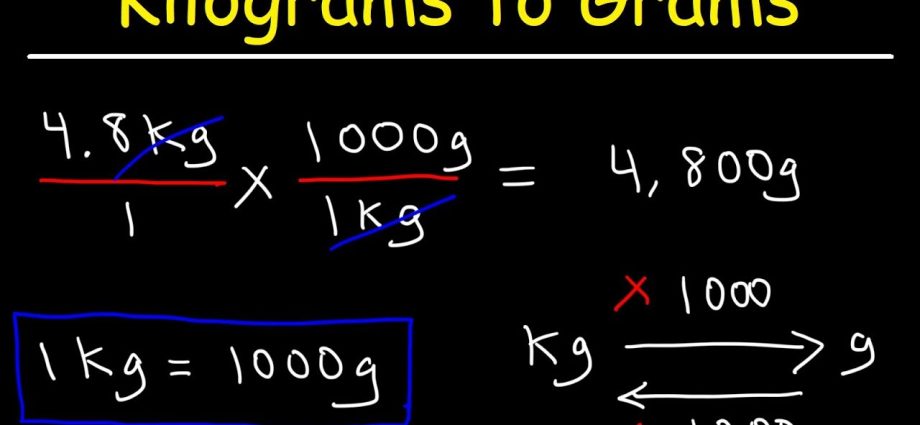 Convert grams (g) to kilograms (kg)